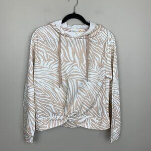 C&C California Leopard Print Tied Front Hoodie - Size Small